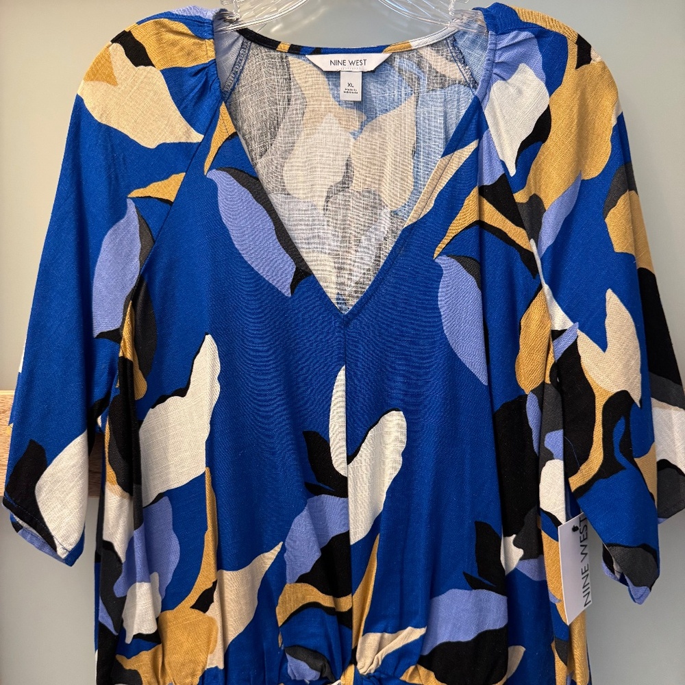 Nine West Cinched Waist Blouse